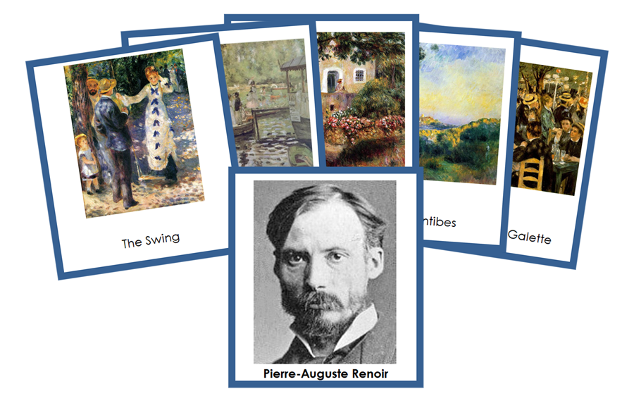 Pierre-Auguste Renoir 3-Part Art Cards (color-coded) - Montessori Print Shop Digital Download