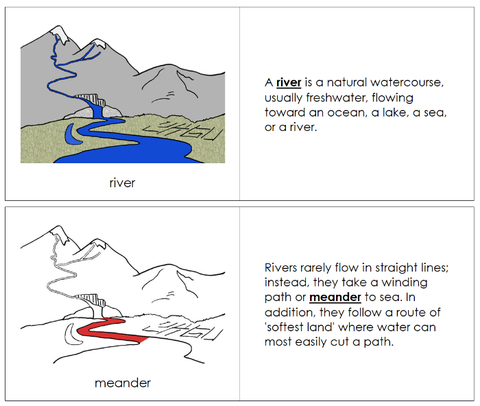 Parts of a River Nomenclature Book (red) - Montessori Print Shop Digital Download