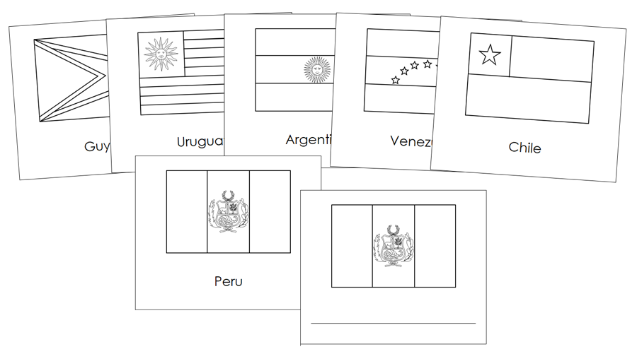 Flags of South America Blackline Masters by Montessori Print Shop
