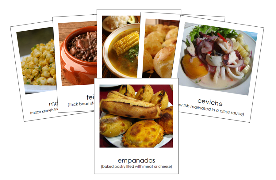Foods of South America 3-Part Cards by Montessori Print Shop