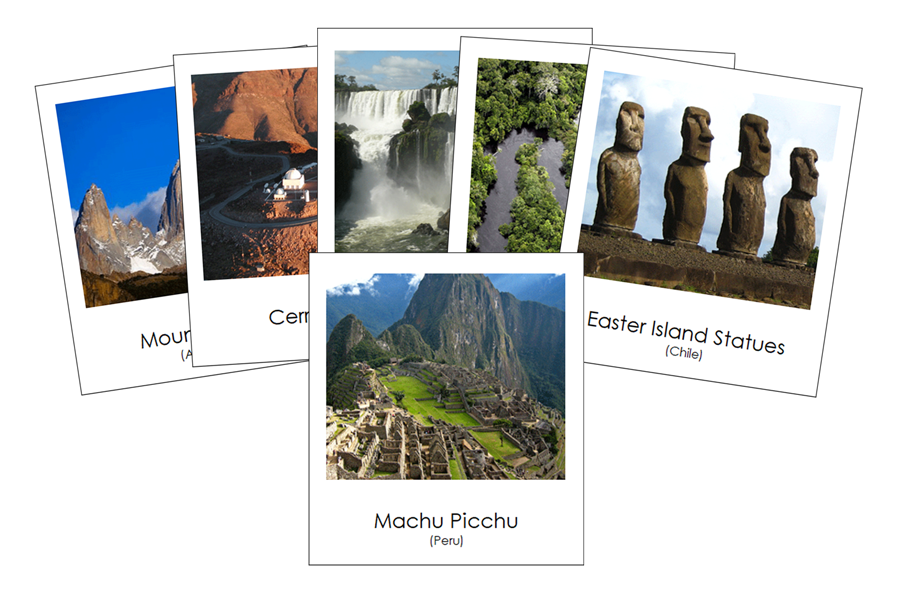 Landmarks of South America 3-Part Cards by Montessori Print Shop