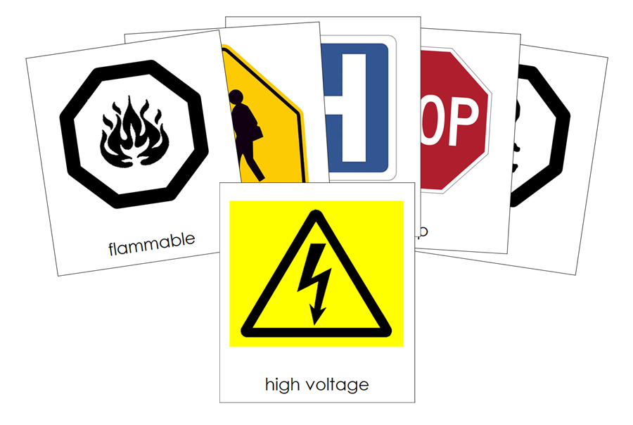 Types of Safety Signs-Part Cards by Montessori Print Shop