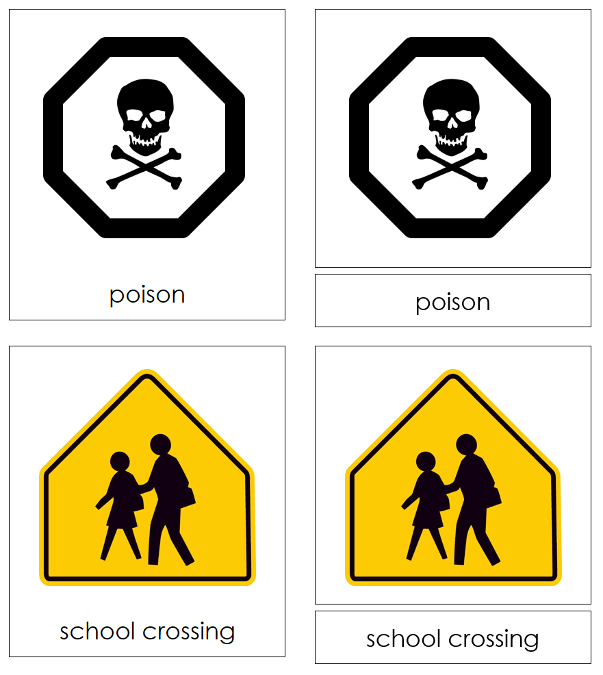 Types of Safety Signs-Part Cards by Montessori Print Shop