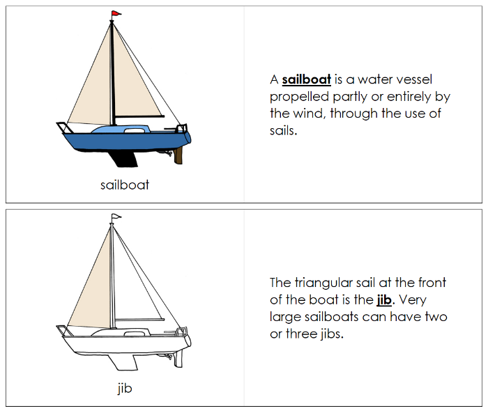 Parts of a Sailboat Nomenclature Book - Montessori Print Shop Digital Download
