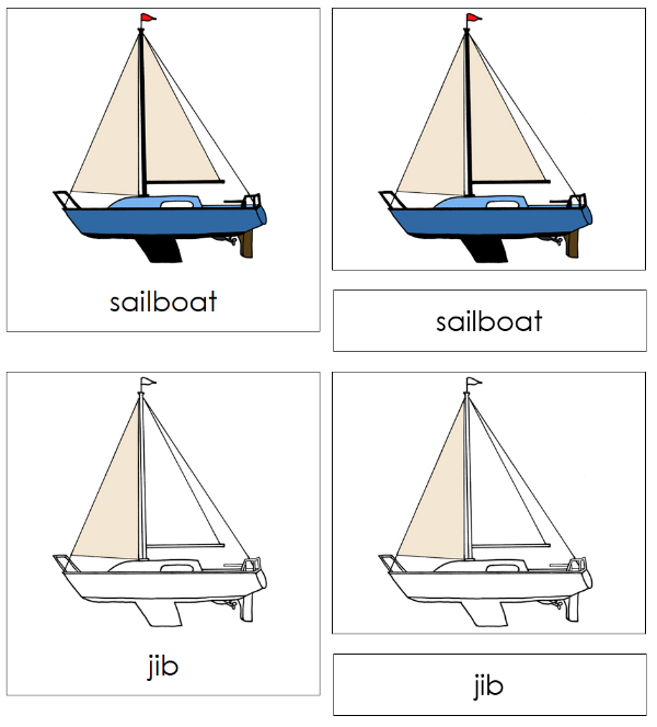 Parts of a Sailboat Nomenclature Cards - Montessori Print Shop Digital Download