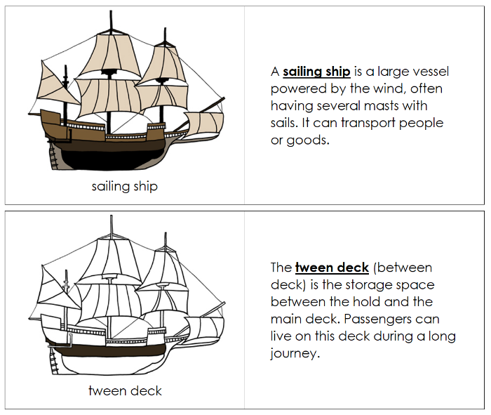 Parts of a Sailing Ship Nomenclature Book - Montessori Print Shop Digital Download