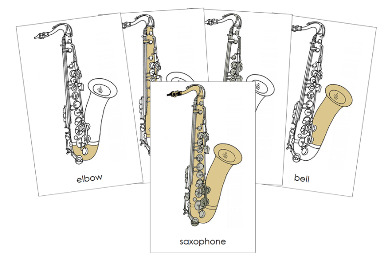 Saxophone Nomenclature Cards - Montessori Print Shop Digital Download