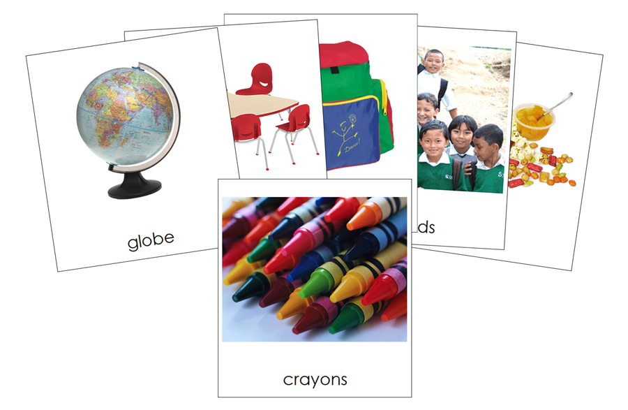 Types of School Items 3-Part Cards by Montessori Print Shop