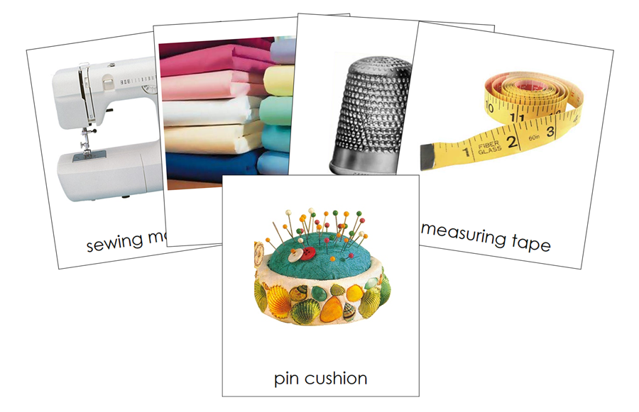 Types of Sewing Items Part Cards by Montessori Print Shop
