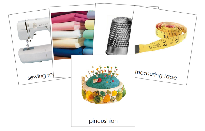 Types of Sewing Items Part Cards - Montessori Print Shop Digital Download