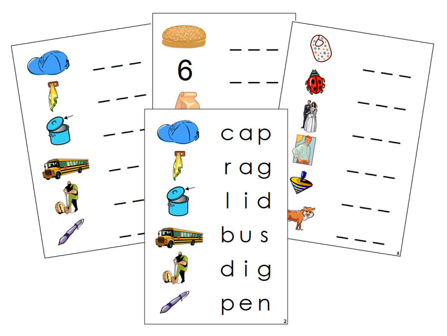 Montessori Step 1: Phonetic Spelling Cards - Montessori language cards - Montessori Print Shop