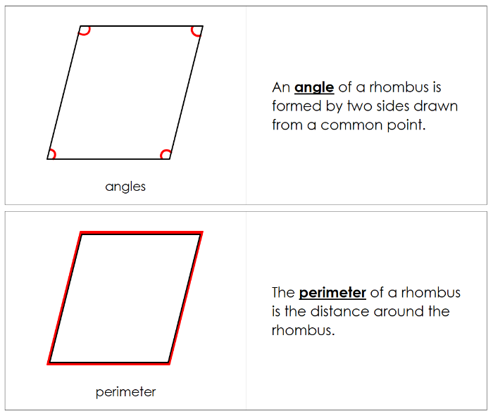 Study of a Rhombus Geometry Book - Montessori Print Shop Digital Download