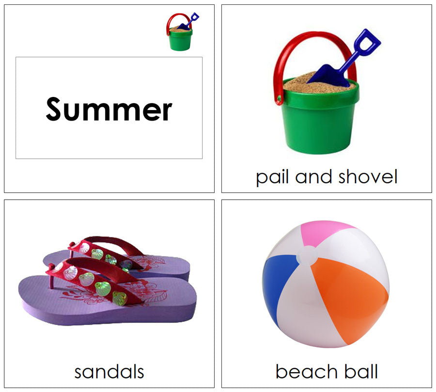 Summer Season Cards - Toddler Cards - Montessori Print Shop Digital Download