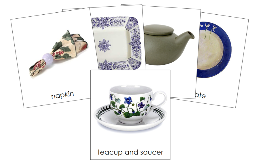 Types of Tableware Items 3-Part Cards by Montessori Print Shop