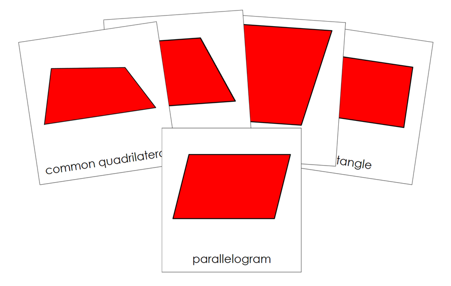 Types of Quadrilaterals Geometry 3-Part Cards - Montessori Print Shop