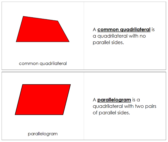 Quadrilaterals Geometry Book - Montessori Print Shop Digital Download