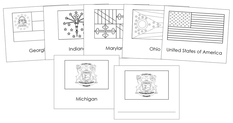 Flags of the United States Blackline Masters by Montessori Print Shop