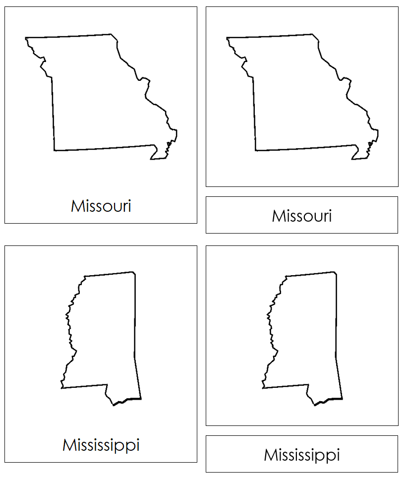 States of the USA 3-Part Cards by Montessori Print Shop