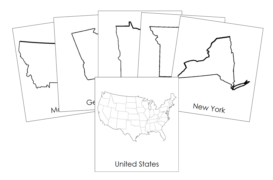 States of the USA 3-Part Cards by Montessori Print Shop