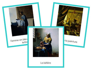 French - Johannes Vermeer Art Cards (borders) - Montessori Print Shop