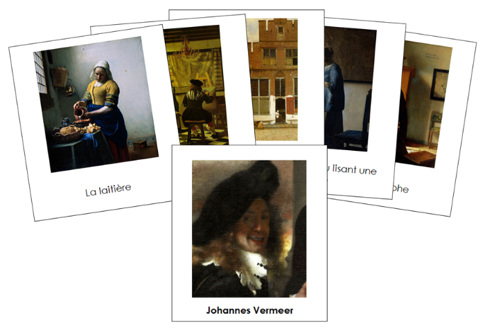 French - Johannes Vermeer Art Cards - Montessori Print Shop Digital Download