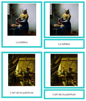 French - Johannes Vermeer Art Cards (borders) - Montessori Print Shop