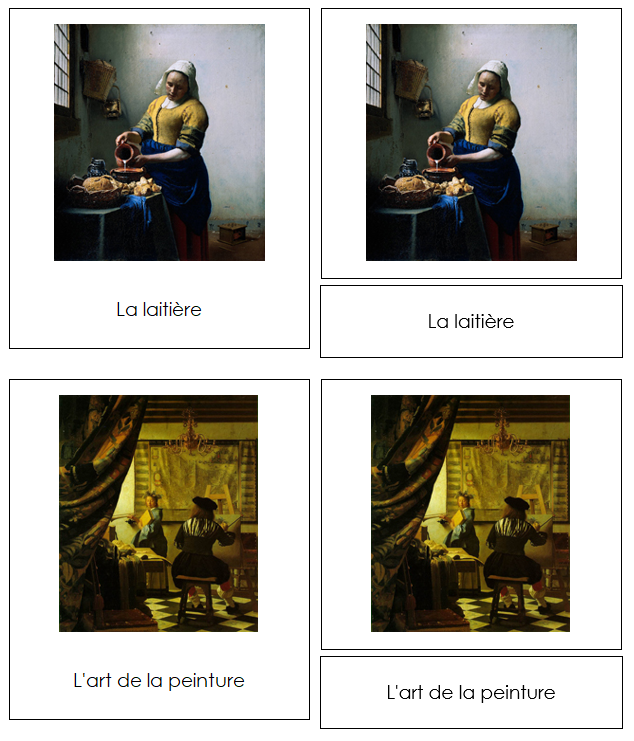 French - Johannes Vermeer Art Cards - Montessori Print Shop