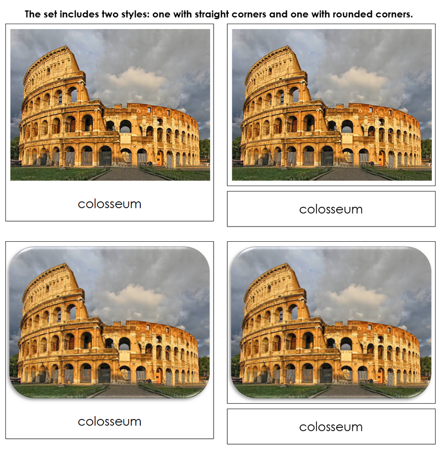 World Landmarks Safari Toob Cards - Montessori Print Shop