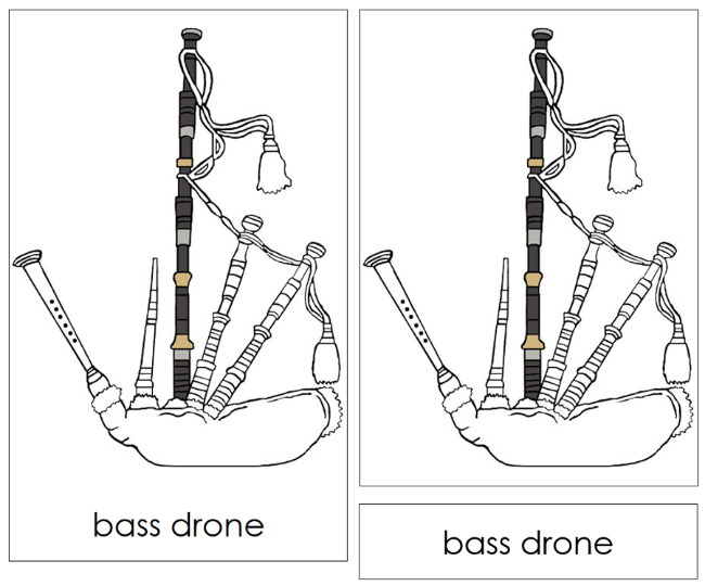 Parts of a Bagpipe Nomenclature Cards by Montessori Print Shop