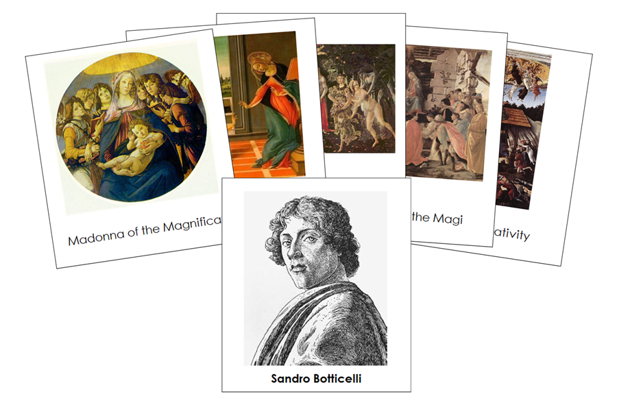 Sandro Botticelli 3-Part Art Cards - Montessori Print Shop Digital Download