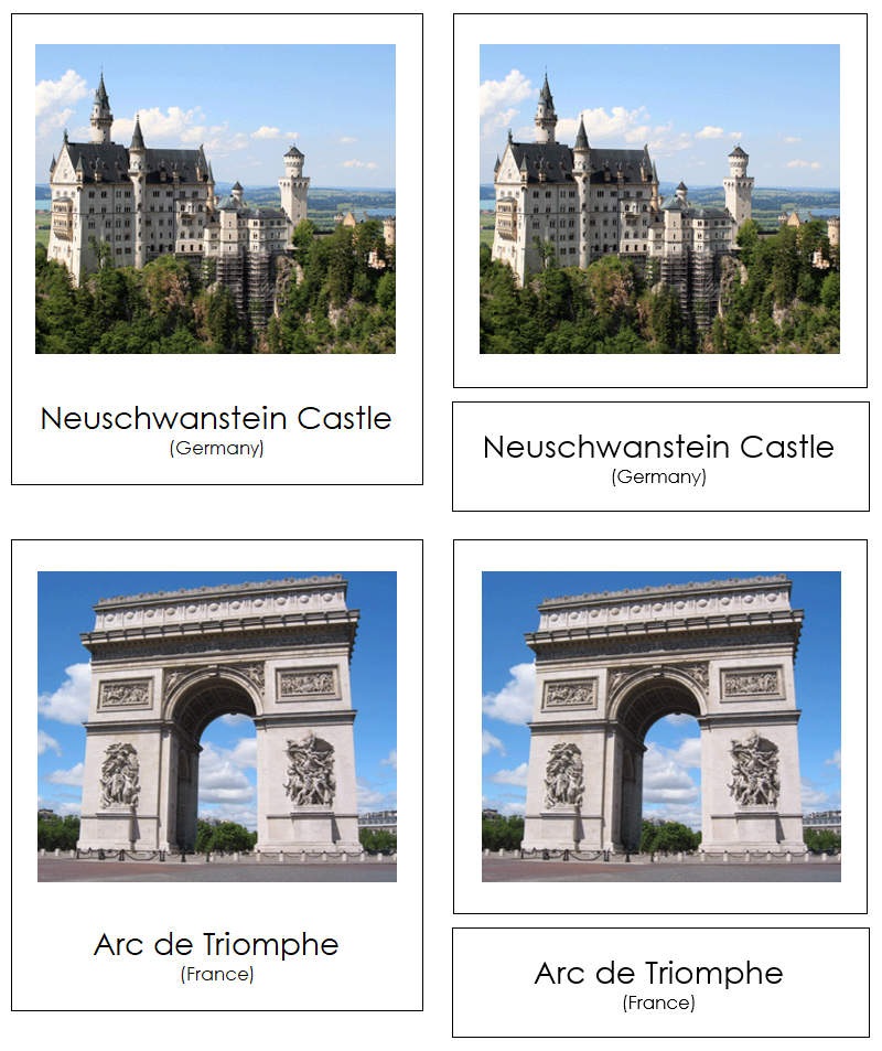 Landmarks of Europe 3-Part Cards by Montessori Print Shop