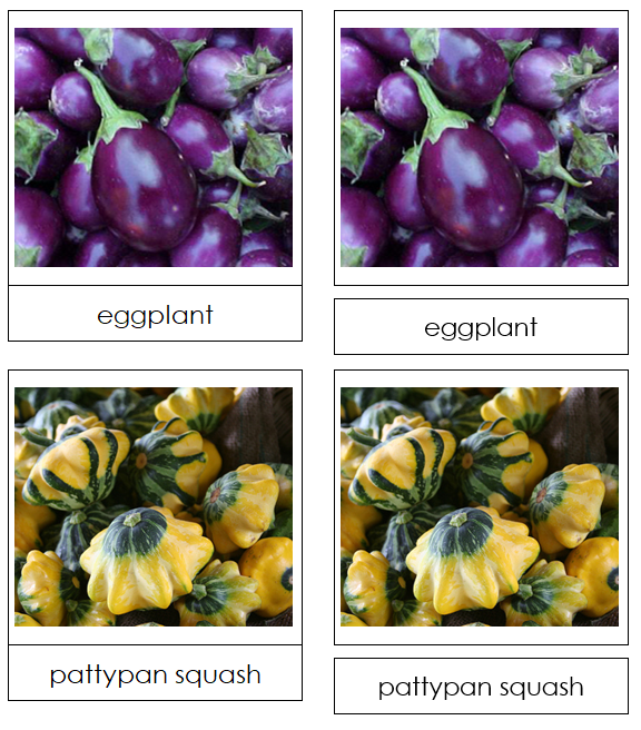 Fruit Vegetable Picture Cards Set 1 - Montessori Print Shop