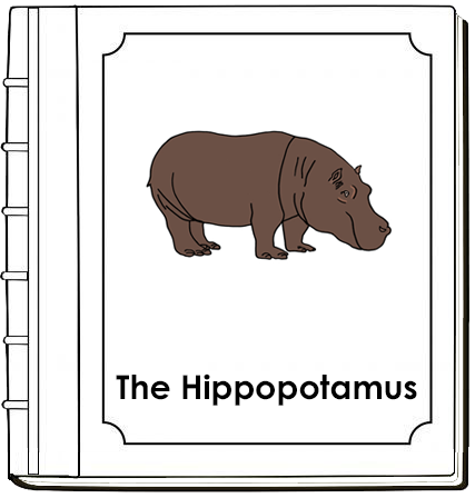 Parts of a Hippopotamus Nomenclature Book (red) - Montessori Print Shop Digital Download
