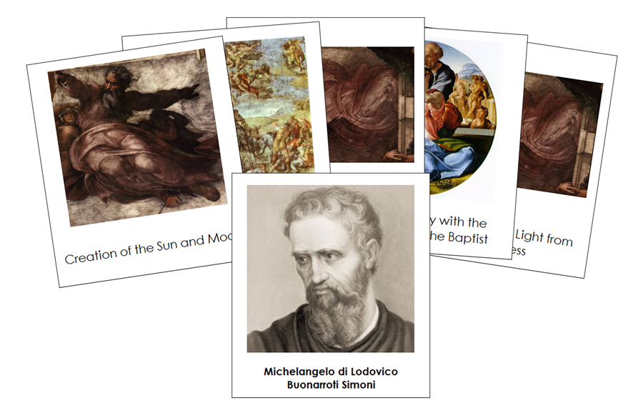 Michelangelo 3-Part Art Cards - Montessori Print Shop Digital Download