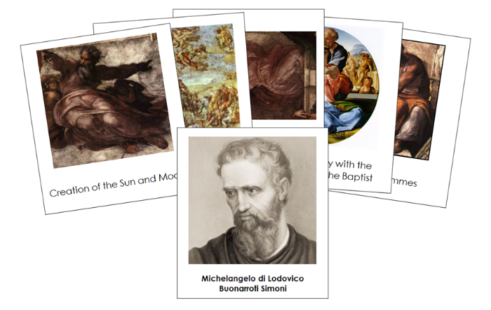 Michelangelo 3-Part Art Cards - Montessori Print Shop Digital Download