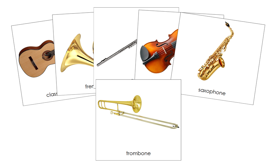 Musical Instruments Safari Toob Cards - Montessori Print Shop