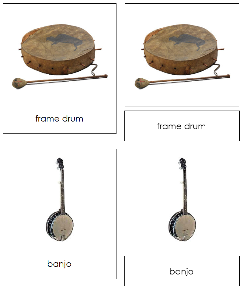 Musical Instruments of North America 3-Part Cards by Montessori Print Shop
