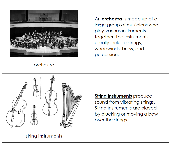 Orchestra Nomenclature Book - Montessori Print Shop Digital Download