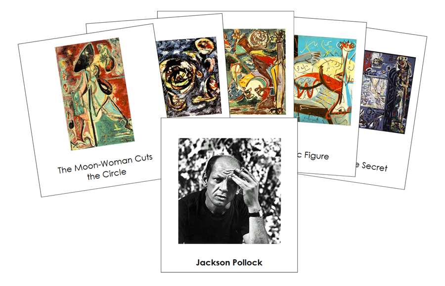 Jackson Pollock 3-Part Art Cards - Montessori Print Shop Digital Download