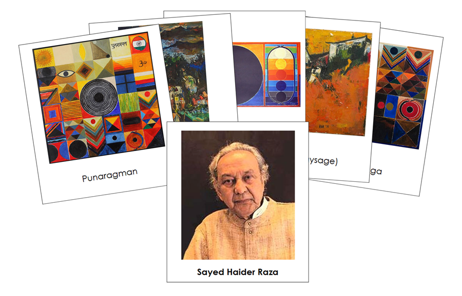 Sayed Haider Raza 3-Part Art Cards - Montessori Print Shop Digital Download