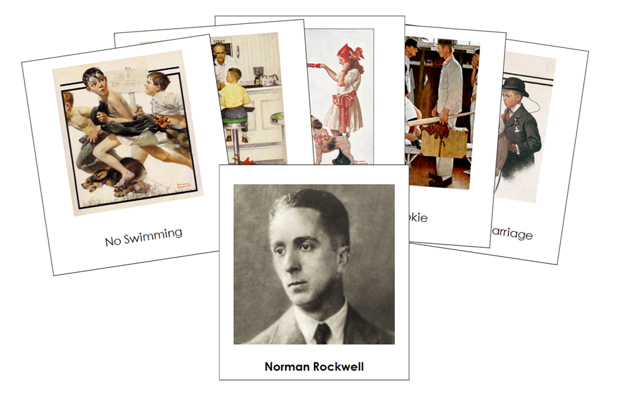 Norman Rockwell 3-Part Art Cards - Montessori Print Shop Digital Download