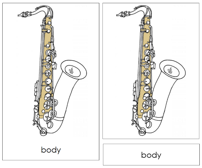 Saxophone Nomenclature Cards - Montessori Print Shop Digital Download