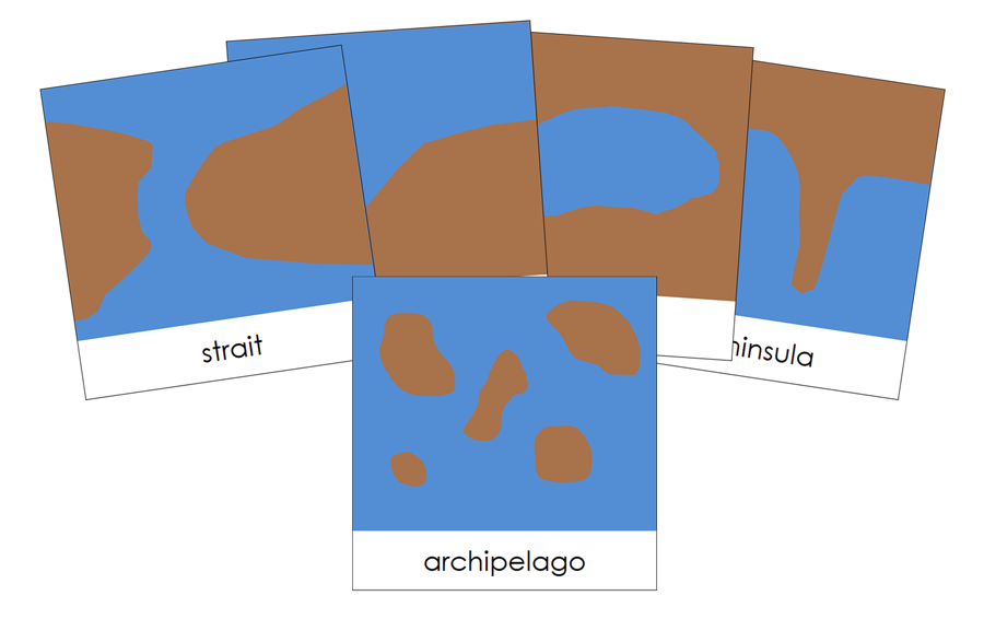 Land & Water Forms 3-Part Cards (b/b) by Montessori Print Shop