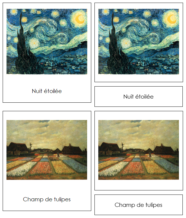 French - Vincent van Gogh Art Cards - Montessori Print Shop