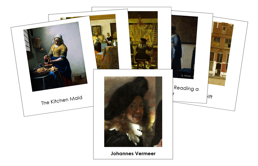 Johannes Vermeer 3-Part Art Cards - Montessori Print Shop Digital Download