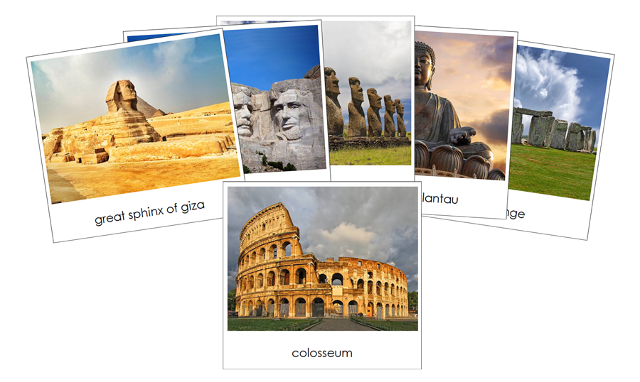 World Landmarks Safari Toob Cards - Montessori Print Shop