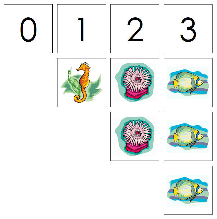 Number Cards & Coral Reef Counters - Montessori Print Shop Math 