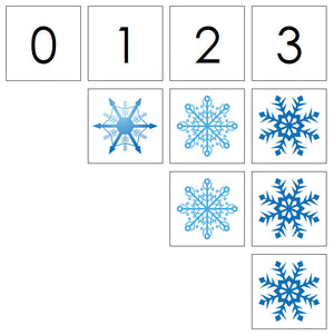 Number Cards & Snowflake Counters - Montessori Print Shop Math 