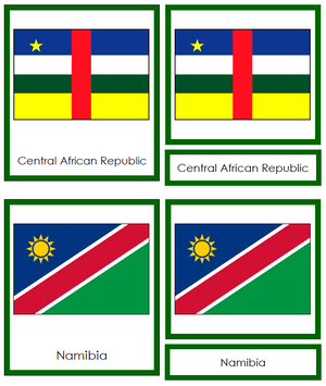 African Flags 3-Part Cards - Montessori Print Shop continent study