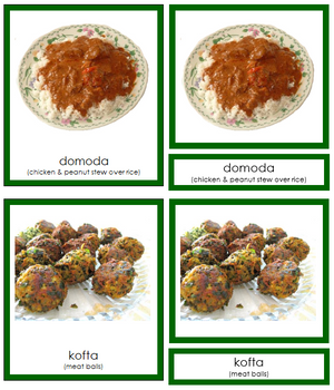 African Food 3-Part Cards - Montessori Print Shop continent study
